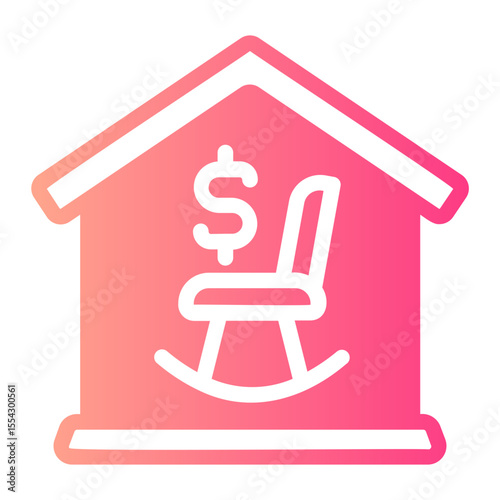 retirement home gradient icon
