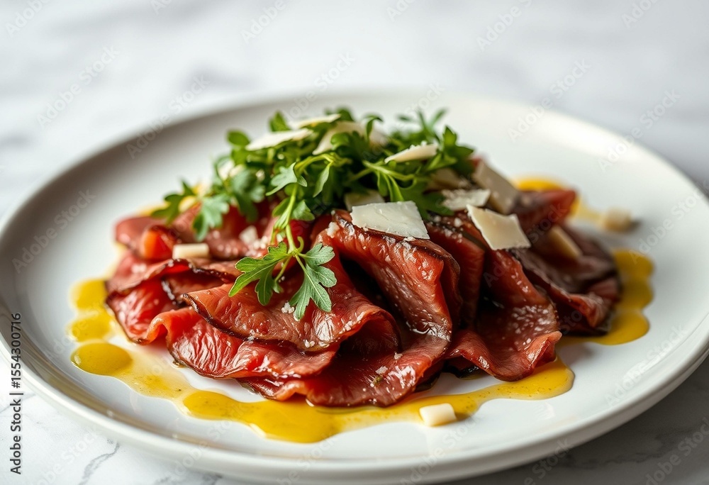 Gourmet Wagyu beef carpaccio with truffle oil and Parmesan Gourmet Wagyu beef carpaccio with truffle oil and Parmesan