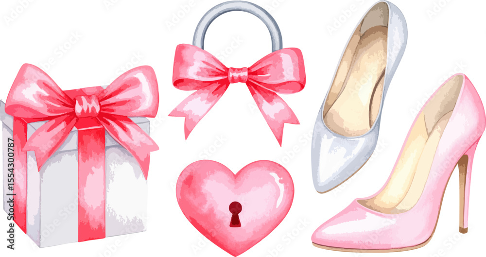 Fototapeta premium Holiday gift box with bow and ribbon