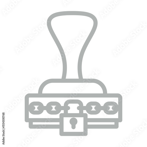 Confidential Stamp Vector Line Grey Icon Design
