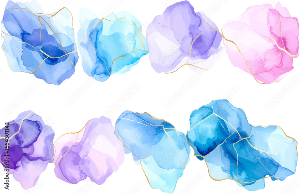 Fototapeta premium Colorful geometric vector set on white background