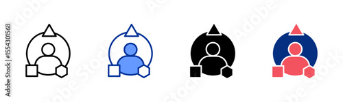 Diversity icon sheet multiple style collection
