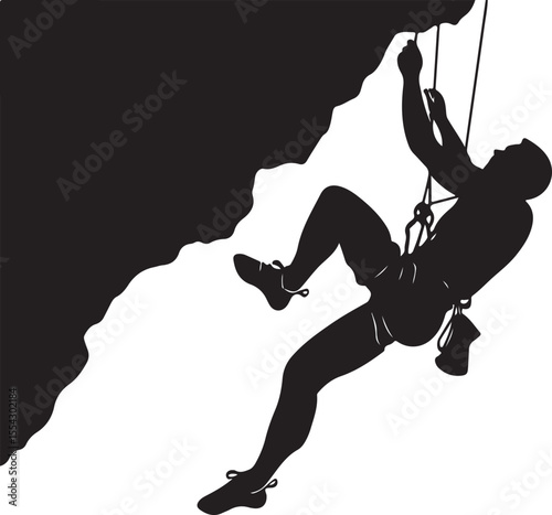 person, silhouette, extreme, mountaineer, active, climb, climber, climbing, man, rock, adventure, vector, mountain, dangerous, earth, hiking, hobby, journey, jump, outside, risk, tattoo, cliff, drawin