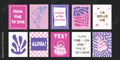Cool and modern bistro banners with sparkling drinks and garden party vibes.

