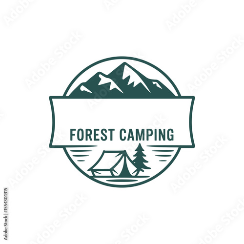 Unique forest camping logo Modern and minimalist vector and abstract logo