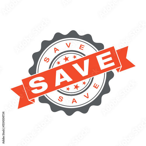 Save Letter Rubber Stamp Vector Template