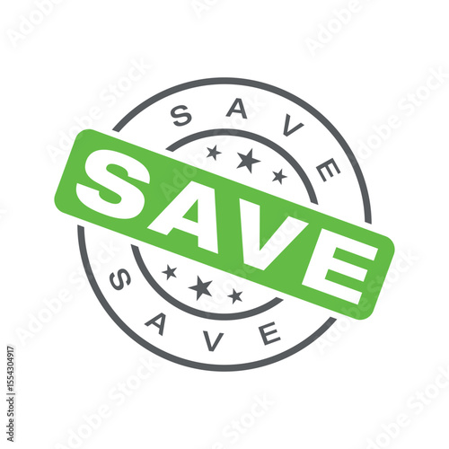 Save Letter Rubber Stamp Vector Template