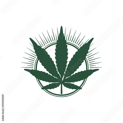 Unique cannabis logo Modern and minimalist vector and abstract logo