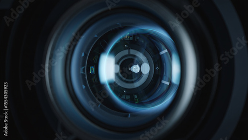Futuristic technology abstract lens close up circular design