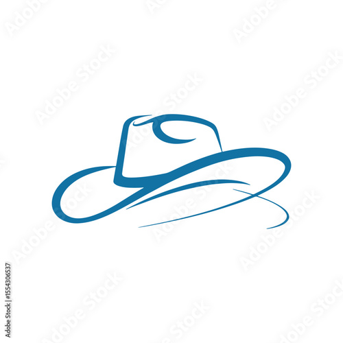 Unique cowboy and hat logo Modern and minimalist vector and abstract logo