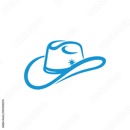 Unique cowboy and hat logo Modern and minimalist vector and abstract logo