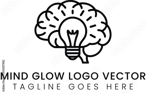 Brainstorming concept with lightbulb and brain icon for creative ideas.