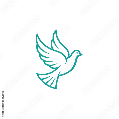 Unique dove bird logo Modern and minimalist vector and abstract logo