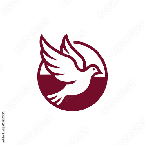Unique dove bird logo Modern and minimalist vector and abstract logo