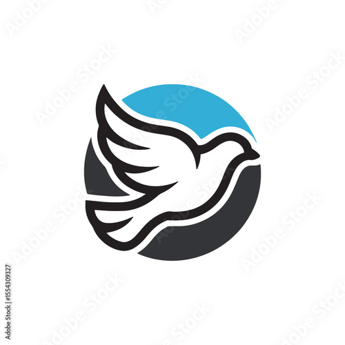 Unique dove bird logo Modern and minimalist vector and abstract logo
