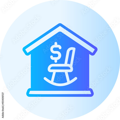 retirement home gradient icon