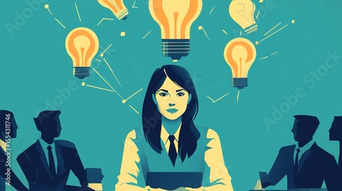 Creative Business Meeting: Ideas and Collaboration for Success Concept