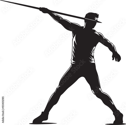 Silhouette of a baseball player in action vector illustration