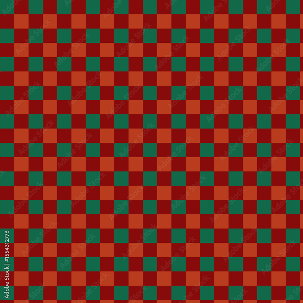 Fototapeta premium Checkered Pattern in Red and Green