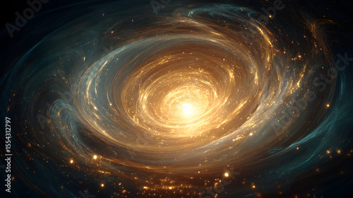 Layered waves of glowing energy spiraling inward toward a bright pulsating core of light radiating intensity and motion in a futuristic style