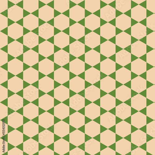 Geometric Pattern in Green and Beige