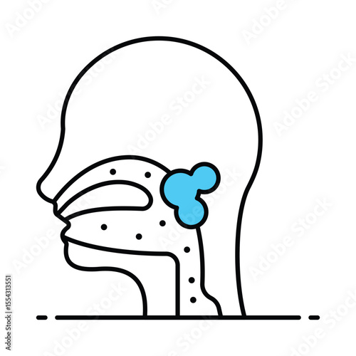 Sleep apnea Vector Filled outline illustration style icon. EPS 10 file