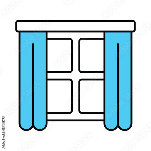 Airing bedroom Vector Filled outline illustration style icon. EPS 10 file