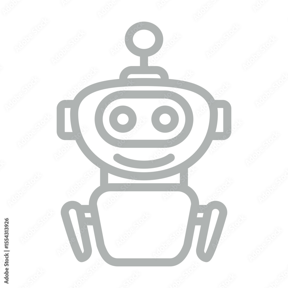 Obraz premium Virtual Agent Vector Line Grey Icon Design
