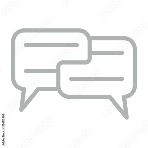 Chat Interface Vector Line Grey Icon Design