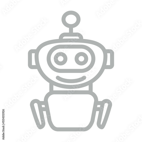 Virtual Agent Vector Line Grey Icon Design