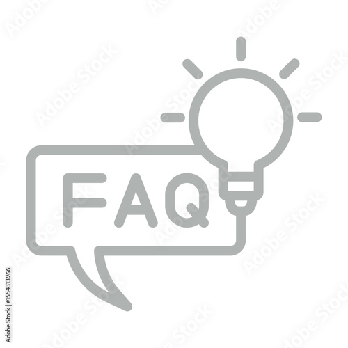 FAQ Assistant Vector Line Grey Icon Design