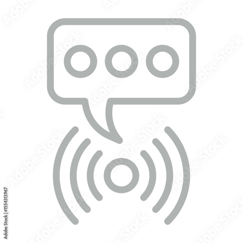 Live Chat Vector Line Grey Icon Design