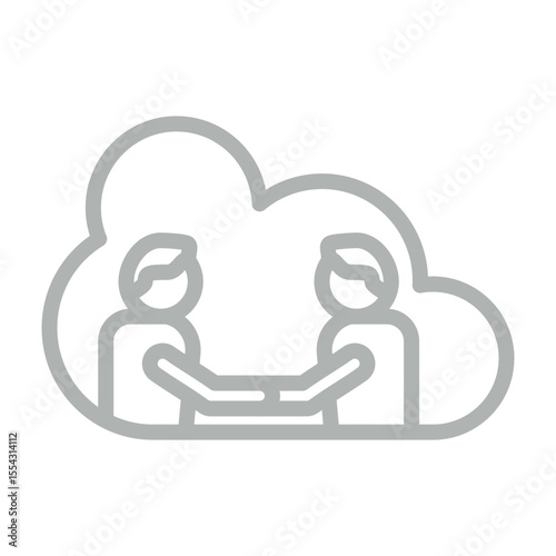 Virtual Companion Vector Line Grey Icon Design