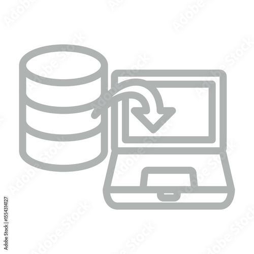 Data Entry Vector Line Grey Icon Design