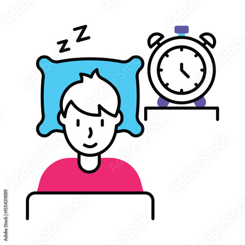 Early waking Vector Filled outline illustration style icon. EPS 10 file