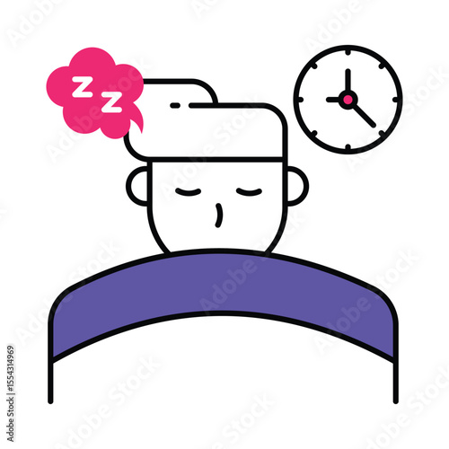 Sleep cycle Vector Filled outline illustration style icon. EPS 10 file