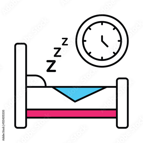 Short Term Sleep Vector Filled outline illustration style icon. EPS 10 file