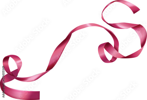Elegant Ribbon: A solitary, flowing ribbon in a lovely rose hue, its graceful curves and gentle folds evoking feelings of refinement and celebration.