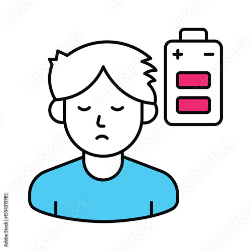 Fatigue Vector Filled outline illustration style icon. EPS 10 file
