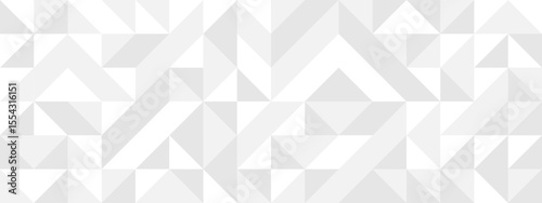 White seamless background of triangles in modern style, flat vector illustration. Cover of gray geometric shapes in retro texture for web design or postcard.