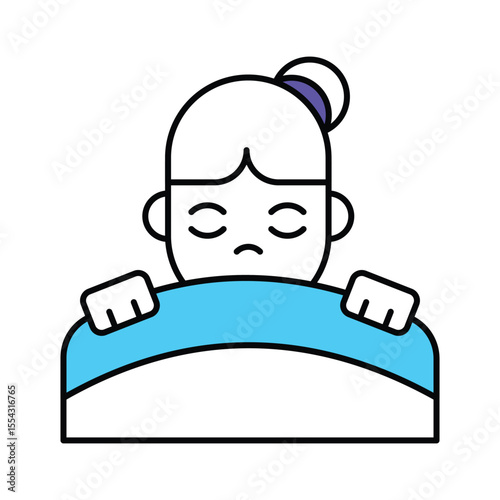 Difficulty sleeping Vector Filled outline illustration style icon. EPS 10 file