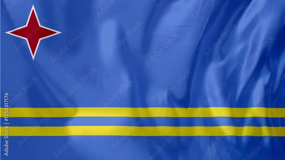 Aruba Flag Waving Motion Animation 4K