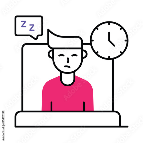 Insomnia Vector Filled outline illustration style icon. EPS 10 file