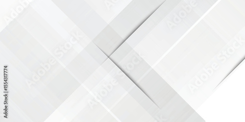 3D white geometric abstract background overlap layer on bright space with rounded rhomb effect decoration modern arts