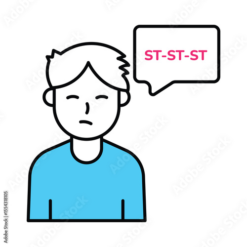 Stuttering Vector Filled outline illustration style icon. EPS 10 file