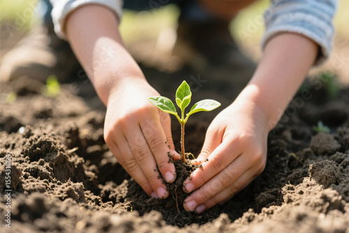 Hand Planting Sapling