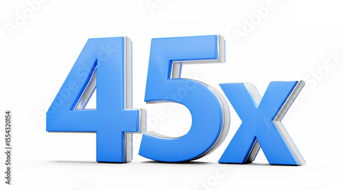 Free Download Blue 45x Forty Five x Or 45 Times For Advertising And Dynamic Sales Presentations 3D Illustration - GFXLoad