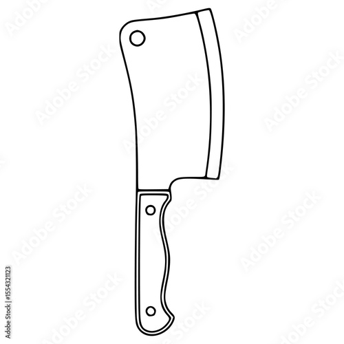 A detailed vector illustration of a cleaver, showcasing its robust blade and ergonomic handle, ideal for culinary or butcher shop designs.