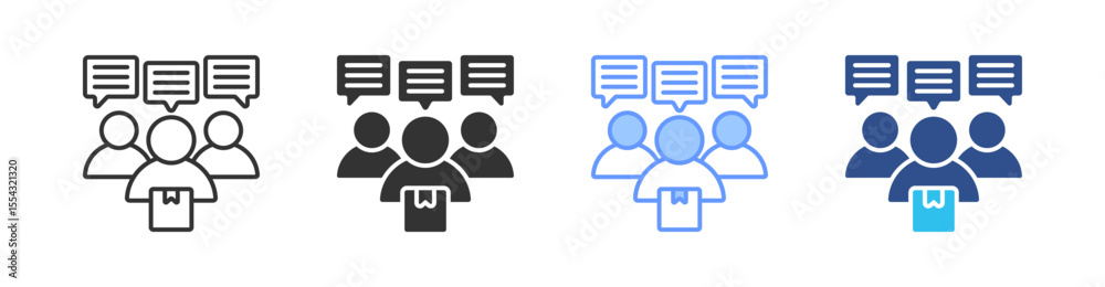 Fototapeta premium Loyal Customer Multi Style Icon Set Vector 