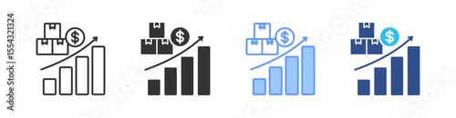 Sales Multi Style Icon Set Vector 